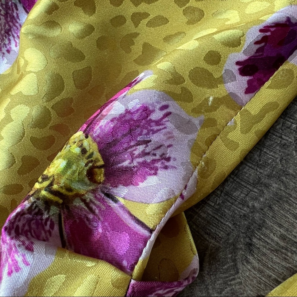 Borgo De Nor Yellow Purple Jacquard Satin One Shoulder Christina Dress 4 NTW - Picture 13 of 14